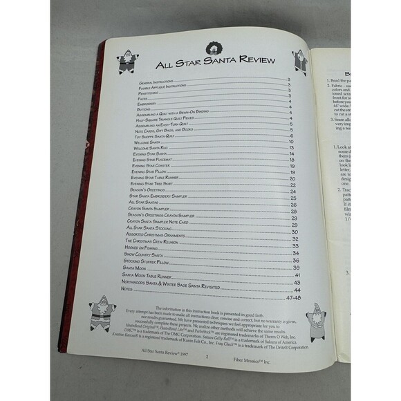 Fiber Mosaics All Star Santa Review Leslie Beck Quilt Patterns Pillows Rugs Book - Picture 7 of 10